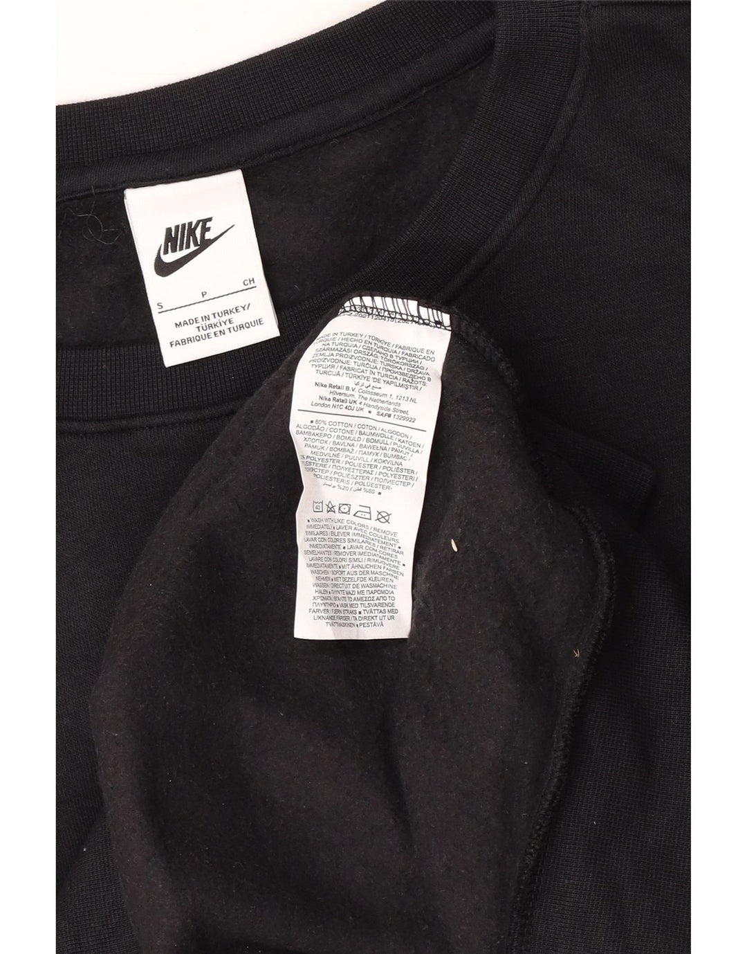 Felpa Nike da uomo dal taglio ampio, piccola, in cotone nero