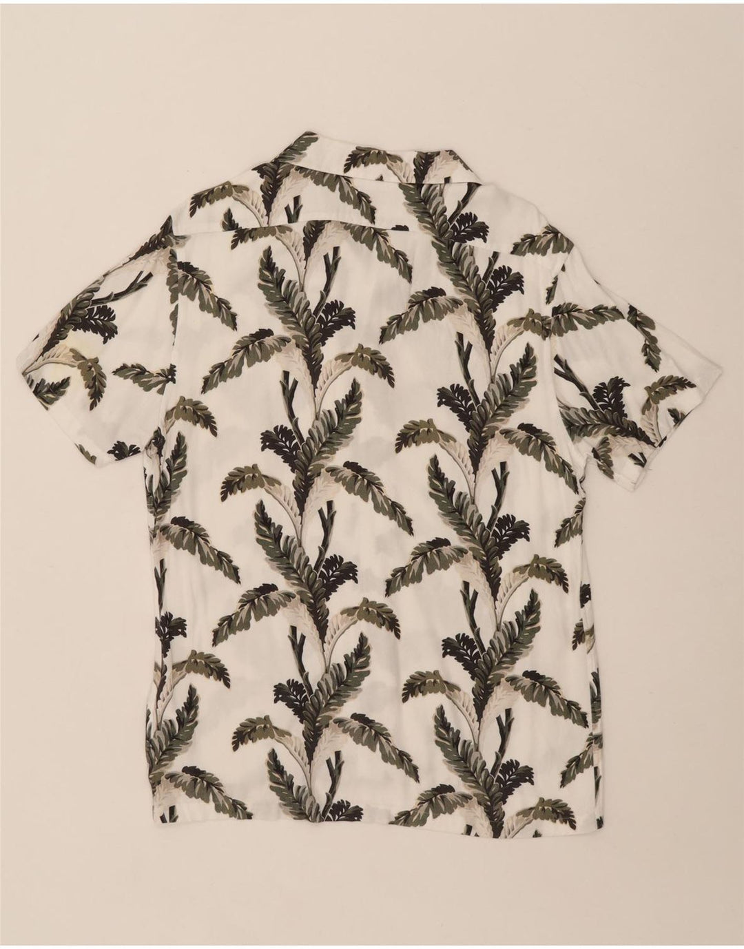 Camicia Reiss da uomo a maniche corte in viscosa floreale bianca grande