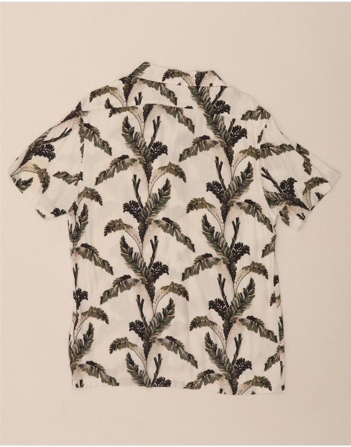 Camicia Reiss da uomo a maniche corte in viscosa floreale bianca grande