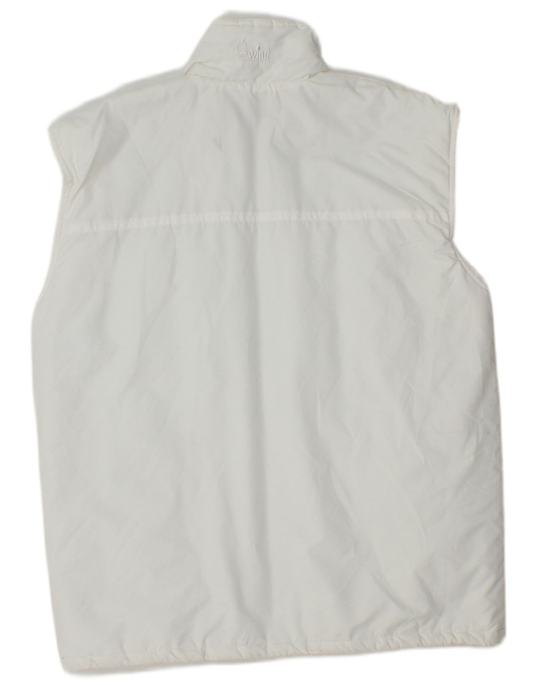 Gilet imbottito da uomo vintage UK 36 piccolo poliestere bianco