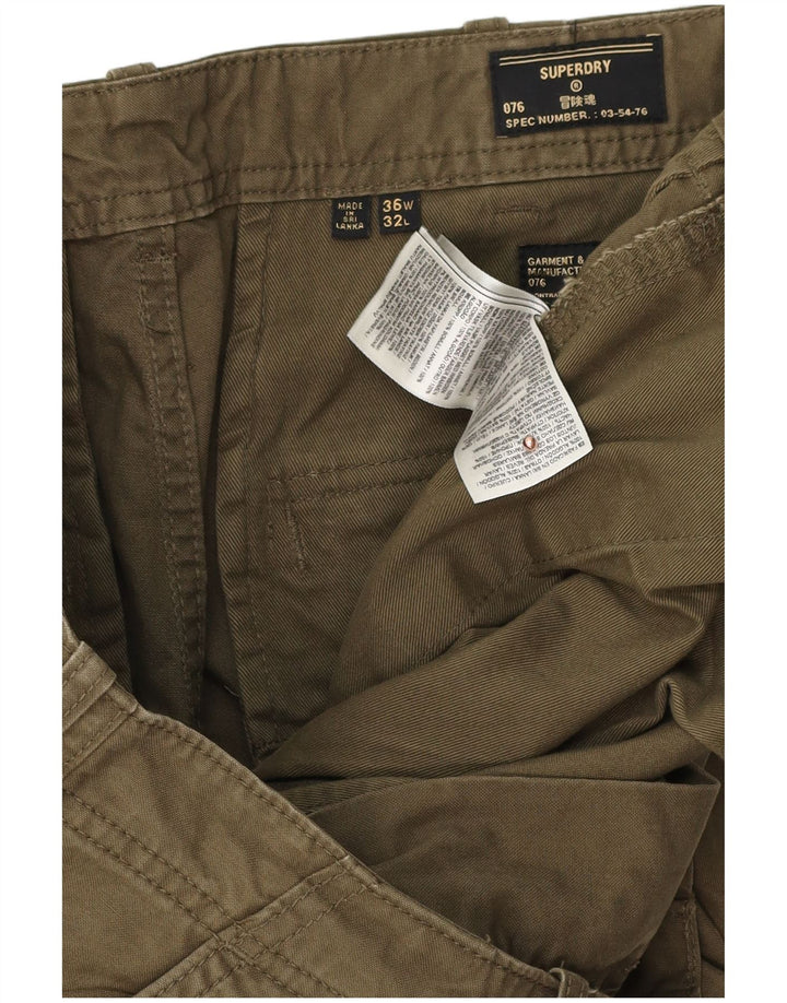 Pantaloni cargo dritti da uomo Superdry W36 L32 cotone kaki