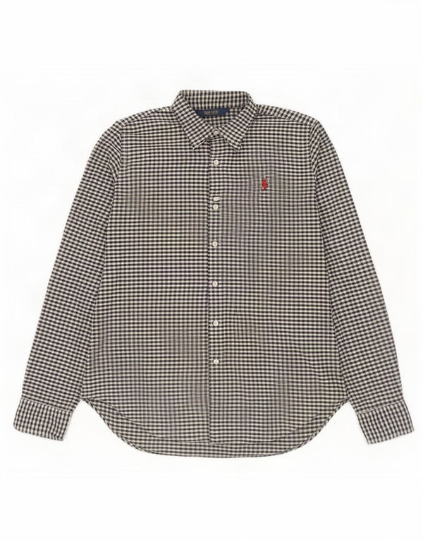Polo Golf Ralph Lauren Camicia da bambino 13-14 anni in cotone a quadretti nero