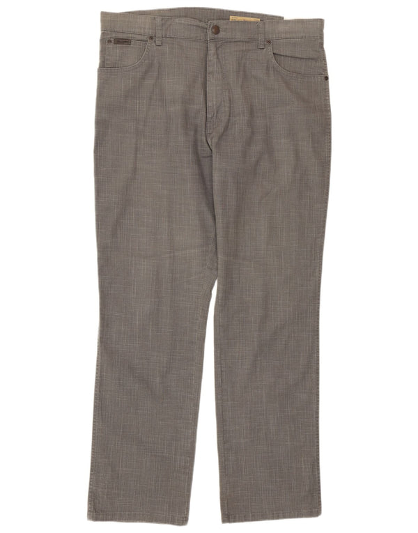 WRANGLER Pantaloni casual dritti elasticizzati Texas da uomo W38 L32 a quadri grigi