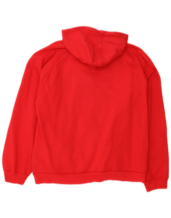 Maglione con cappuccio e zip da uomo Kappa grande rosso in cotone