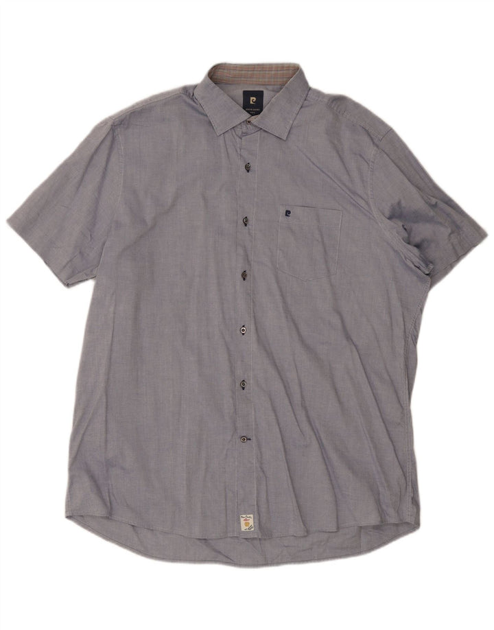 Camicia a maniche corte da uomo Pierre Cardin XL Blu