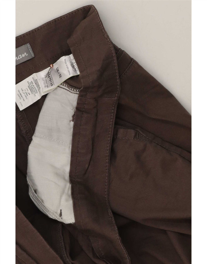 Pantaloncini chino da donna Marks & Spencer UK 12 medi W32 cotone marrone