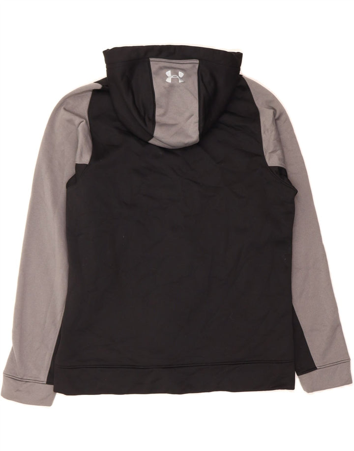 UNDER ARMOUR Mens Graphic Zip Hoodie Sweater Medium Black Colourblock Vintage Under Armour and Second-Hand Under Armour from Messina Hembry 