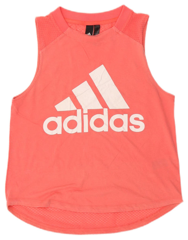 Canotta grafica da donna Adidas UK 4/6 XS cotone rosa