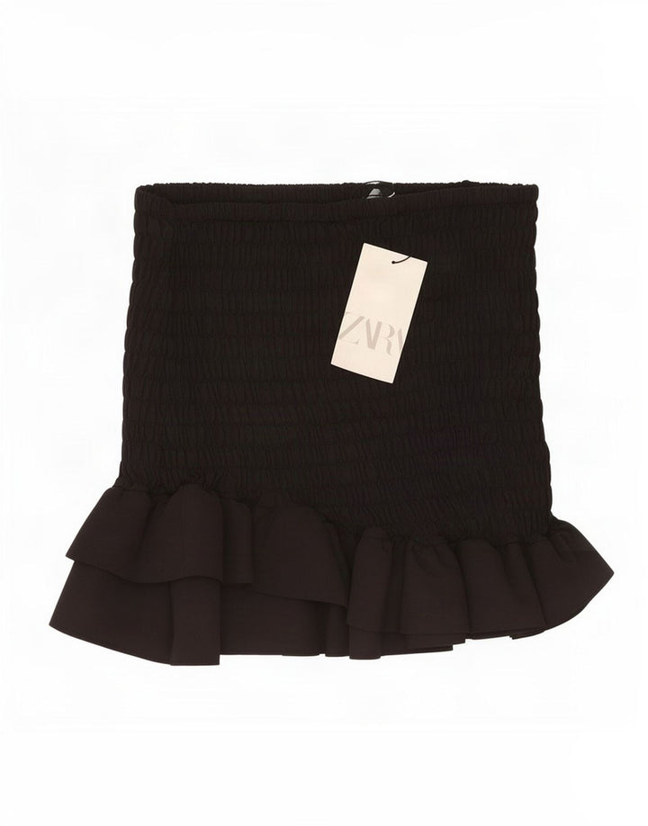 Minigonna Zara da donna XS W25 poliestere nero