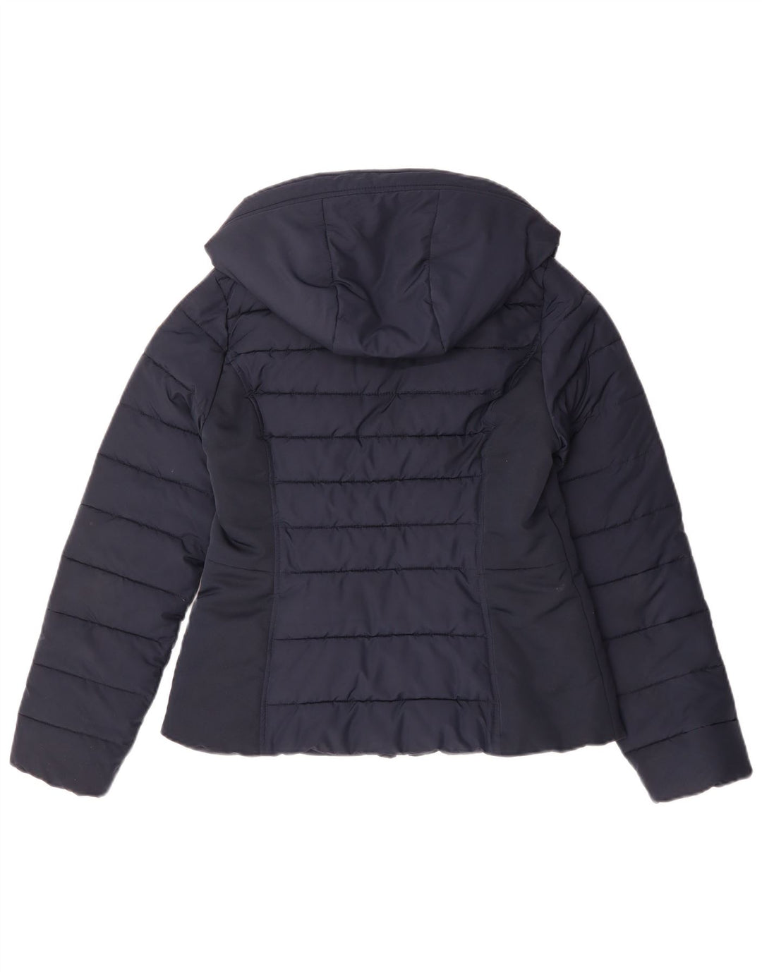 Giacca imbottita in sherpa con cappuccio Hollister da donna UK 14 medio blu navy