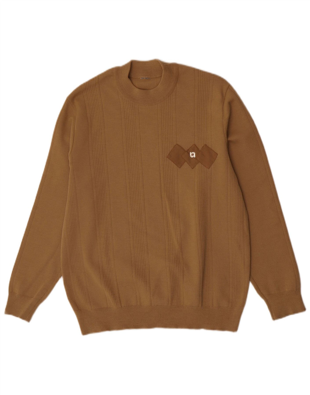 Maglione maglione girocollo da uomo vintage marrone medio