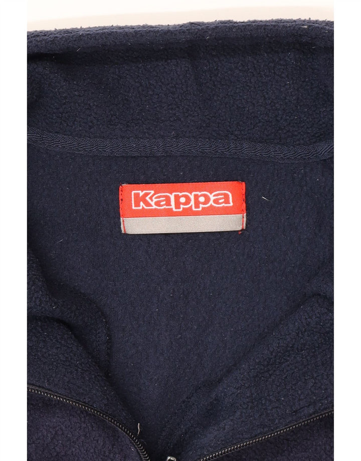 Maglione in pile da uomo KAPPA con zip e collo medio blu navy
