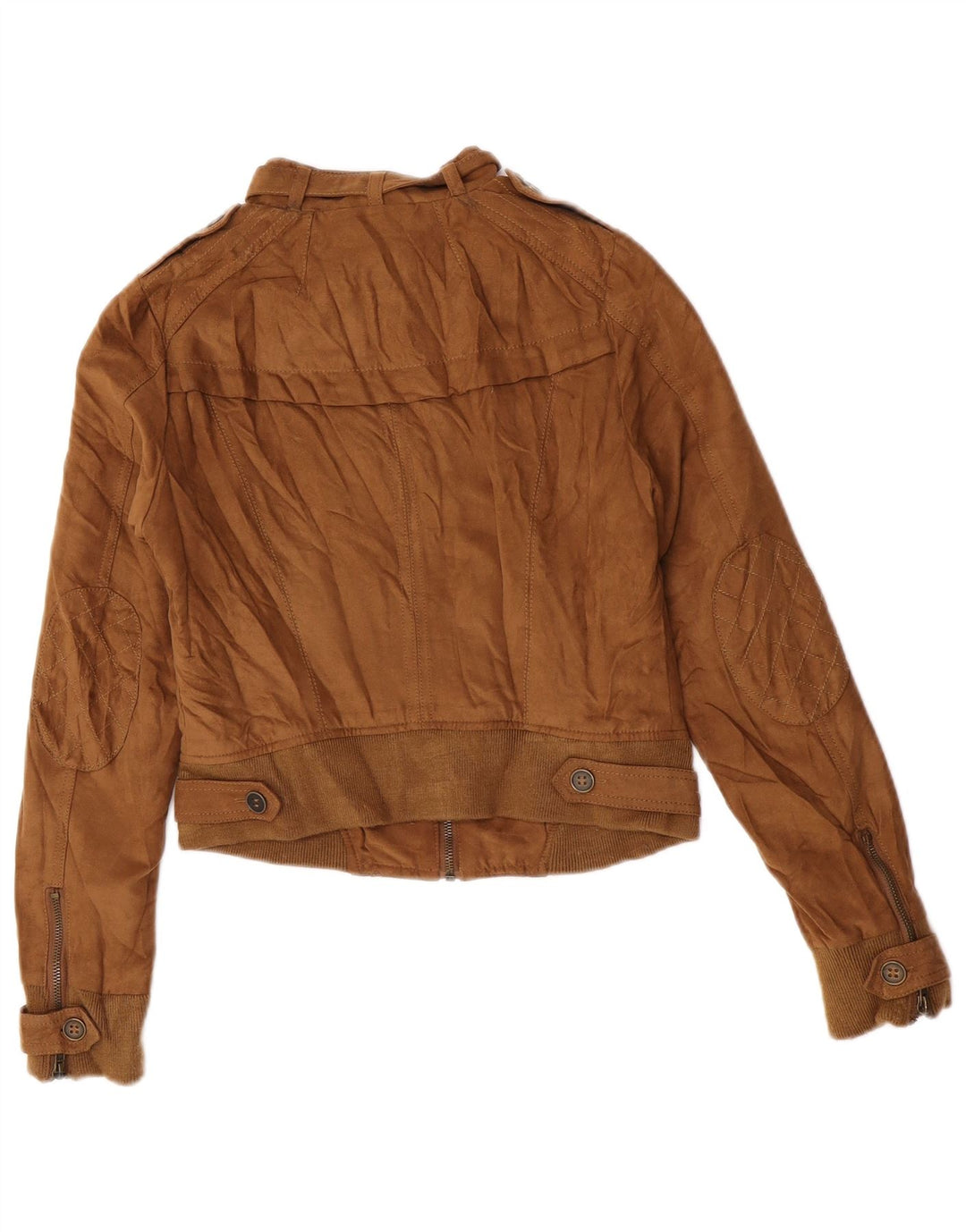 Giubbotto bomber militare corto da donna Zara UK 10 piccolo poliestere beige