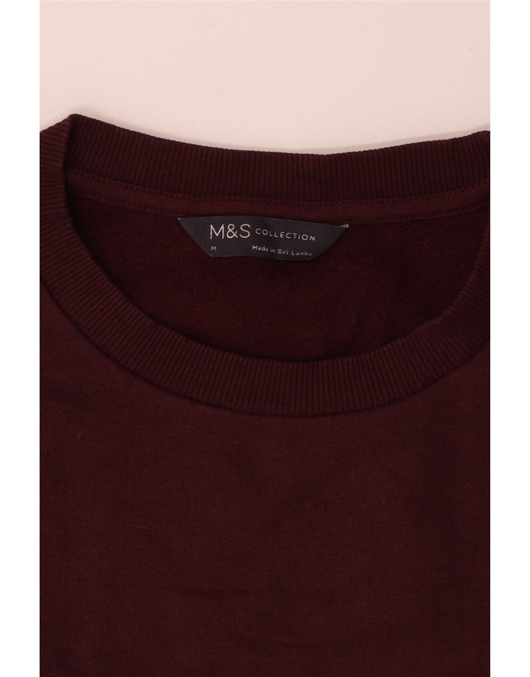 Felpa da uomo Marks & Spencer in cotone bordeaux medio