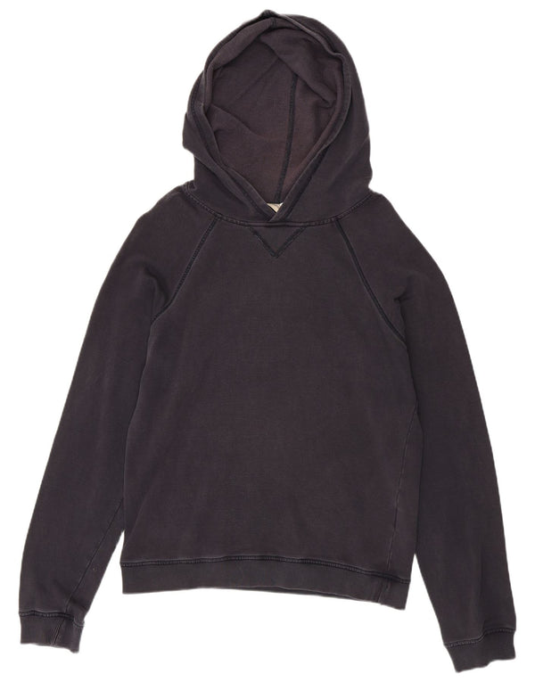 Felpa con cappuccio grafica da donna Emporio Armani UK 16 grande cotone blu navy