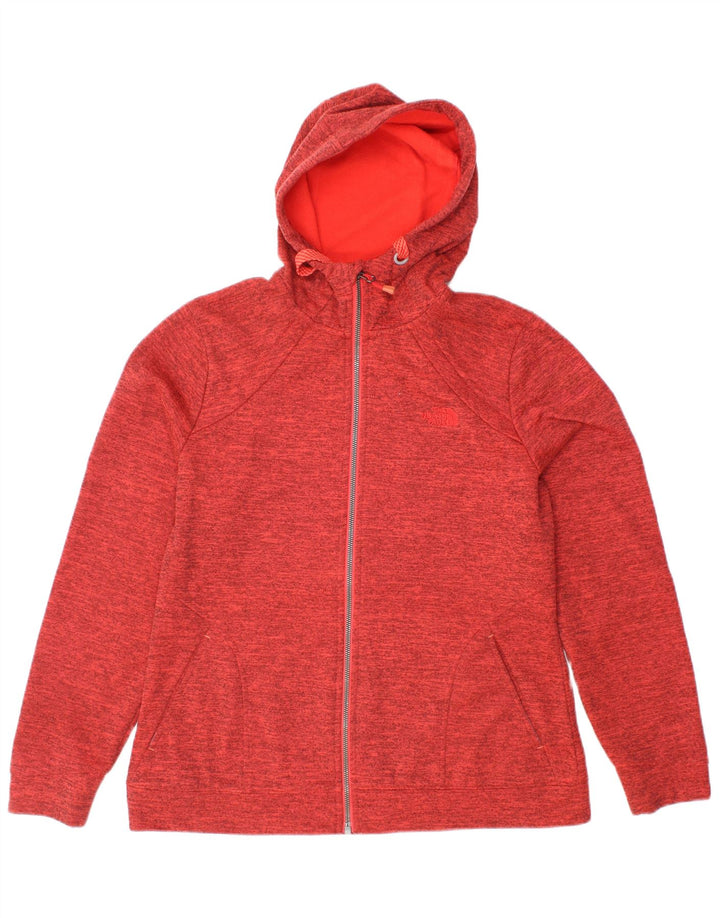 THE NORTH FACE Maglione con cappuccio e zip da donna UK 16 Grande poliestere rosso