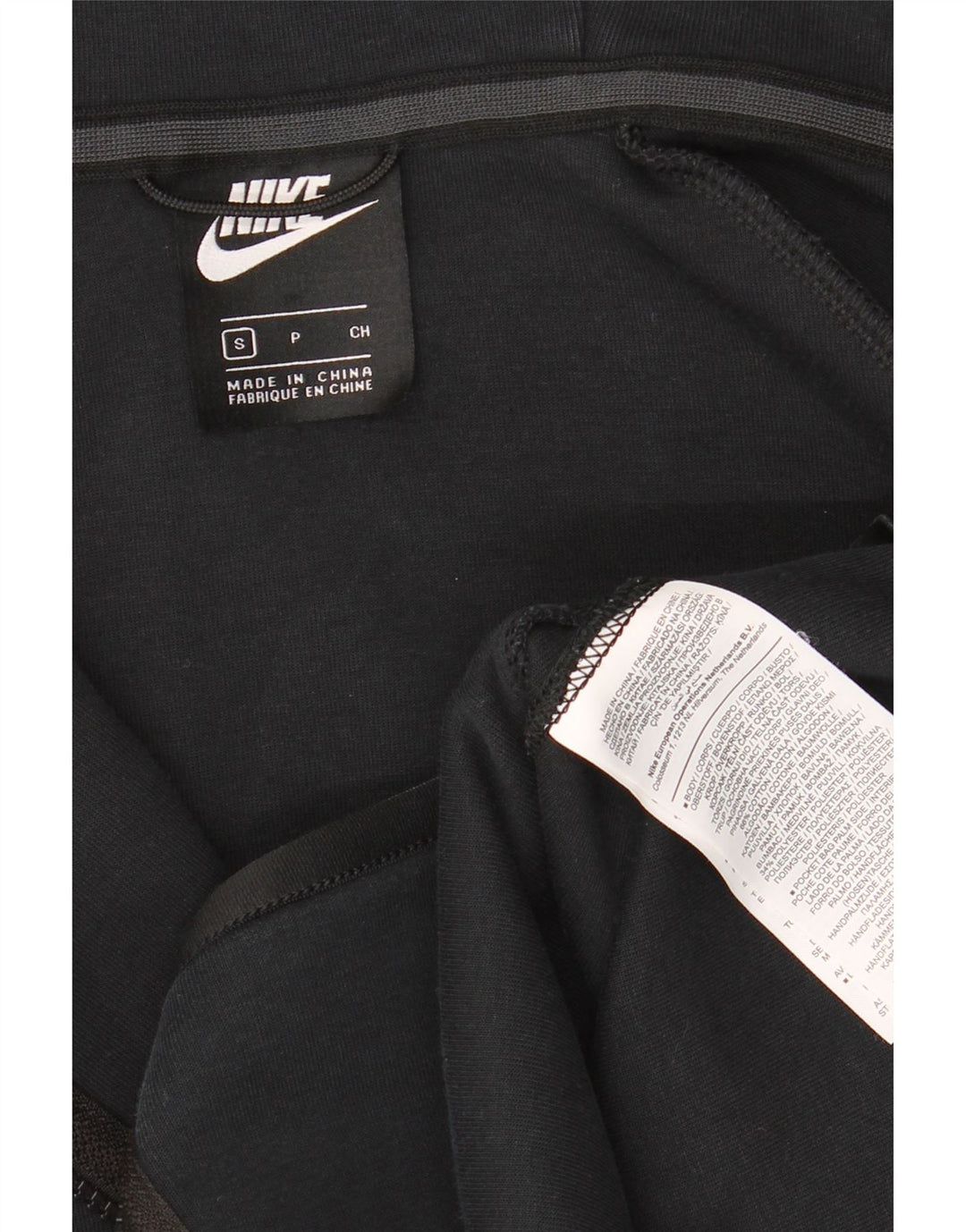 Felpa con cappuccio e zip Nike da uomo piccola in cotone nero