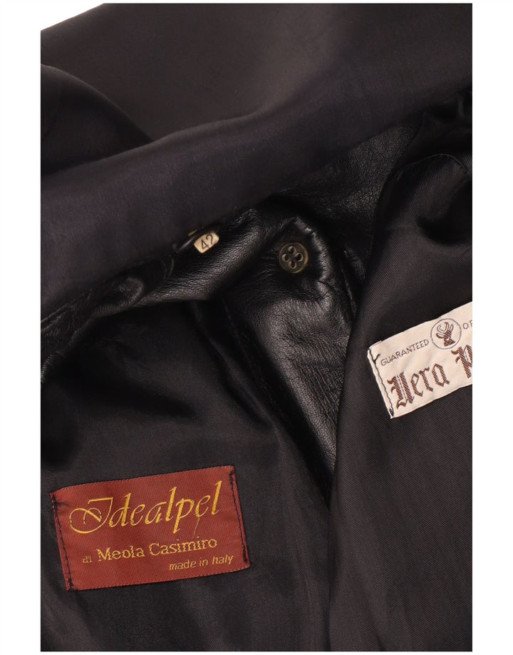 Giacca in pelle da donna vintage IT 42 media in pelle nera