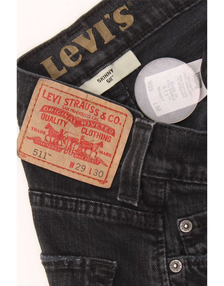 Levi's Uomo 511 Jeans Skinny W29 L30 Cotone Nero