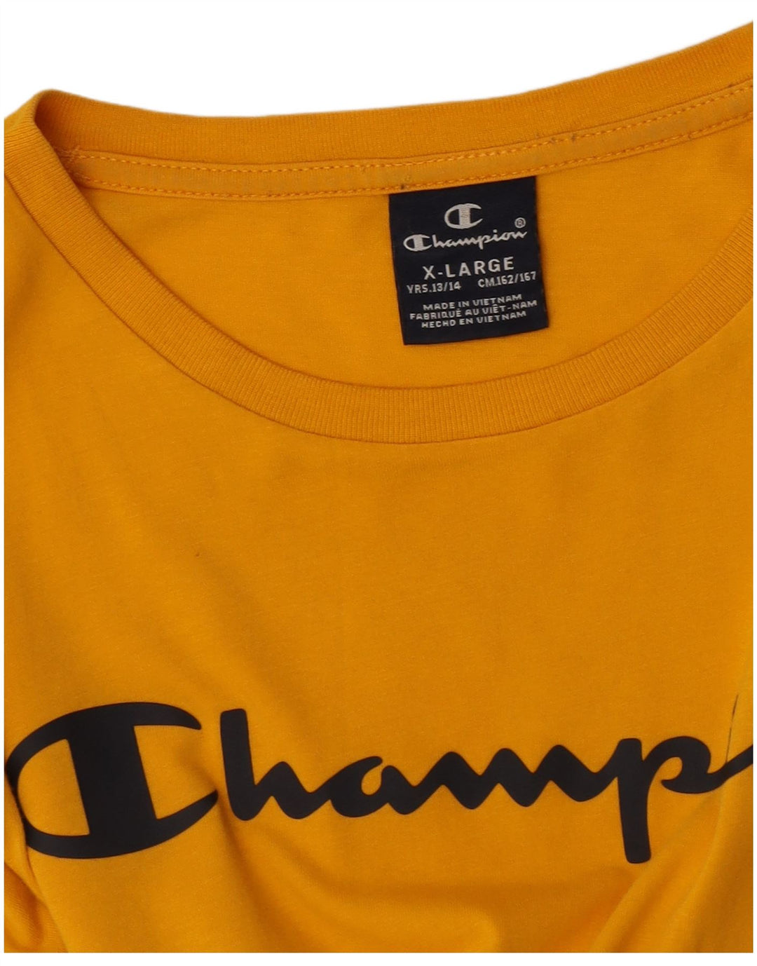 T-shirt grafica per ragazze CHAMPION Top 13-14 anni XL Giallo