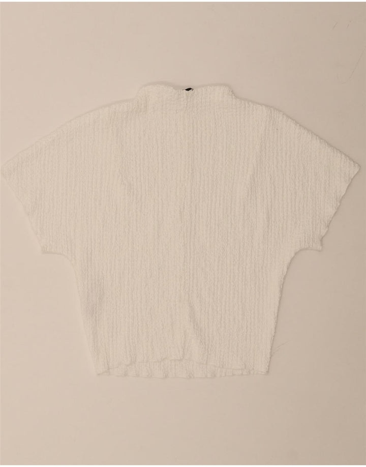 ZARA Womens Blouse Top UK 10 Small White Polyester Vintage Zara and Second-Hand Zara from Messina Hembry 