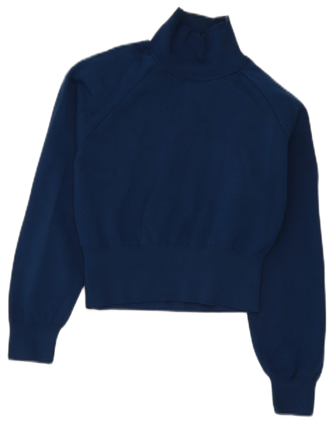 Maglione corto da donna Zara con collo dolcevita UK 10 piccolo poliestere blu navy