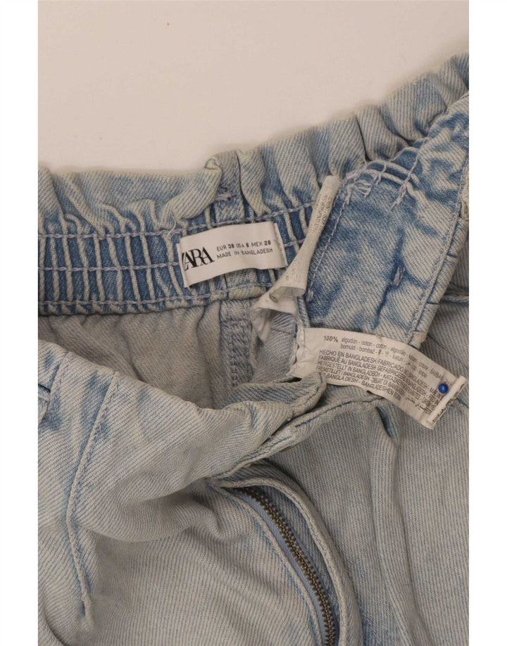 Pantaloncini di jeans da donna Zara EU 38 piccoli W28 cotone blu