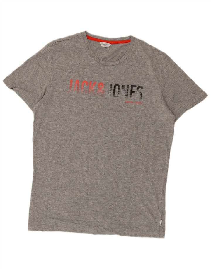 Jack & Jones T-shirt grafica Core da uomo in cotone grigio medio