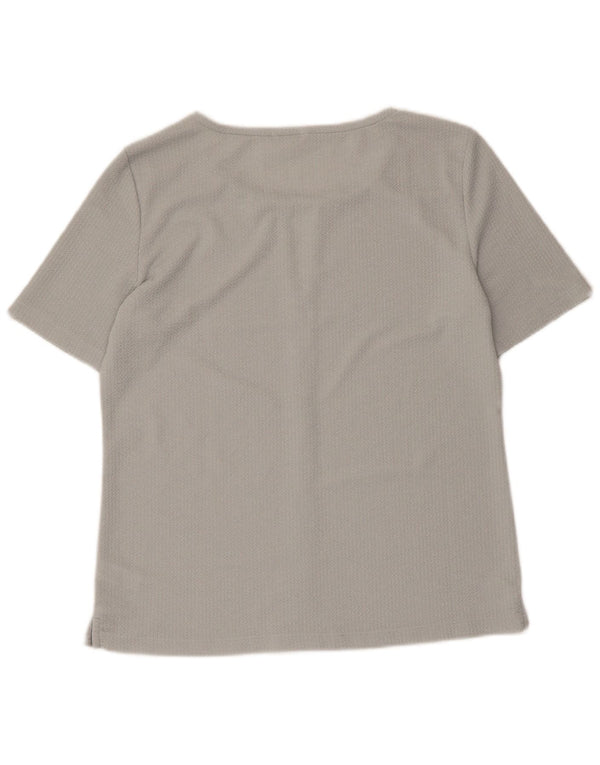 CALVIN KLEIN Camicetta da donna Top UK 14 Poliestere grigio medio