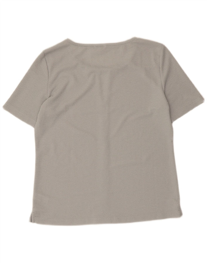 CALVIN KLEIN Camicetta da donna Top UK 14 Poliestere grigio medio