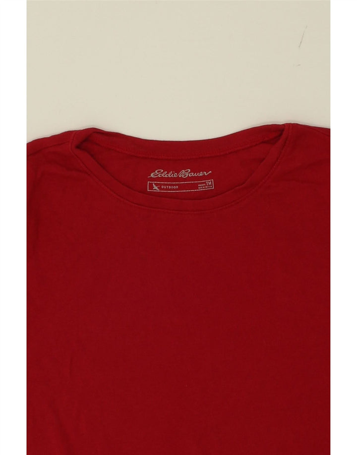 EDDIE BAUER Womens T-Shirt Top UK 12 Medium Red Cotton Vintage Eddie Bauer and Second-Hand Eddie Bauer from Messina Hembry 