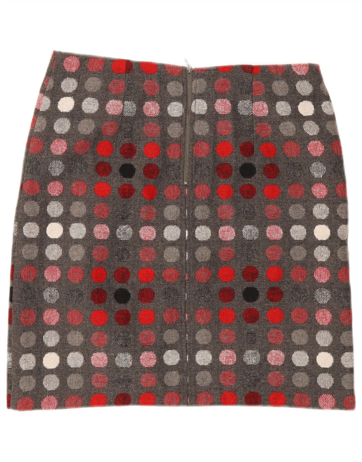 Gonna dritta da donna Marks & Spencer UK 12 media W30 a pois grigi