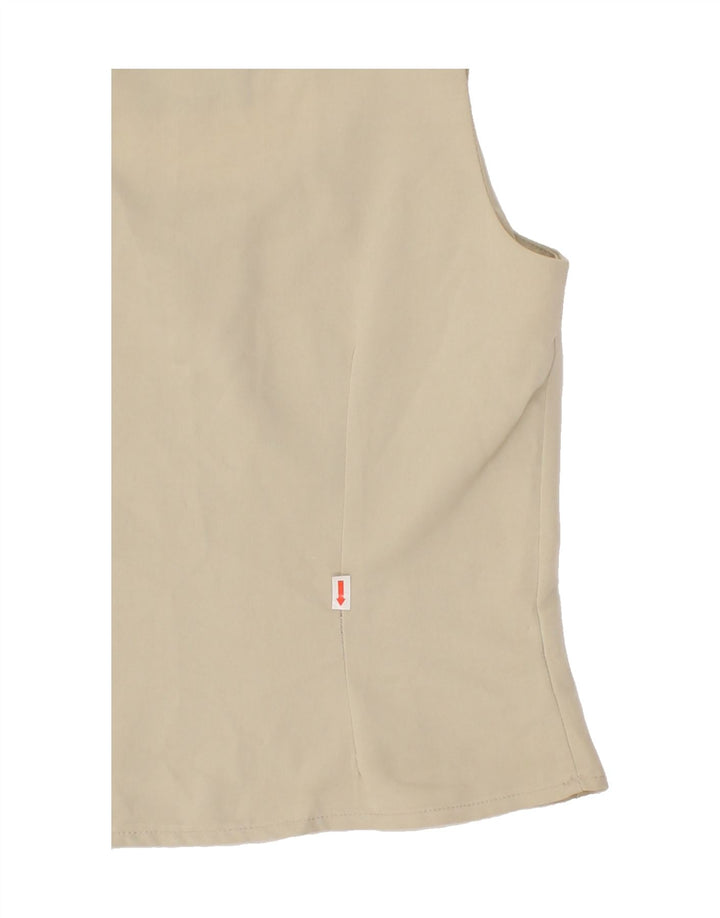 MIRAGE Womens Sleeveless Blouse Top UK 12 Medium Beige Polyester Vintage Mirage and Second-Hand Mirage from Messina Hembry 