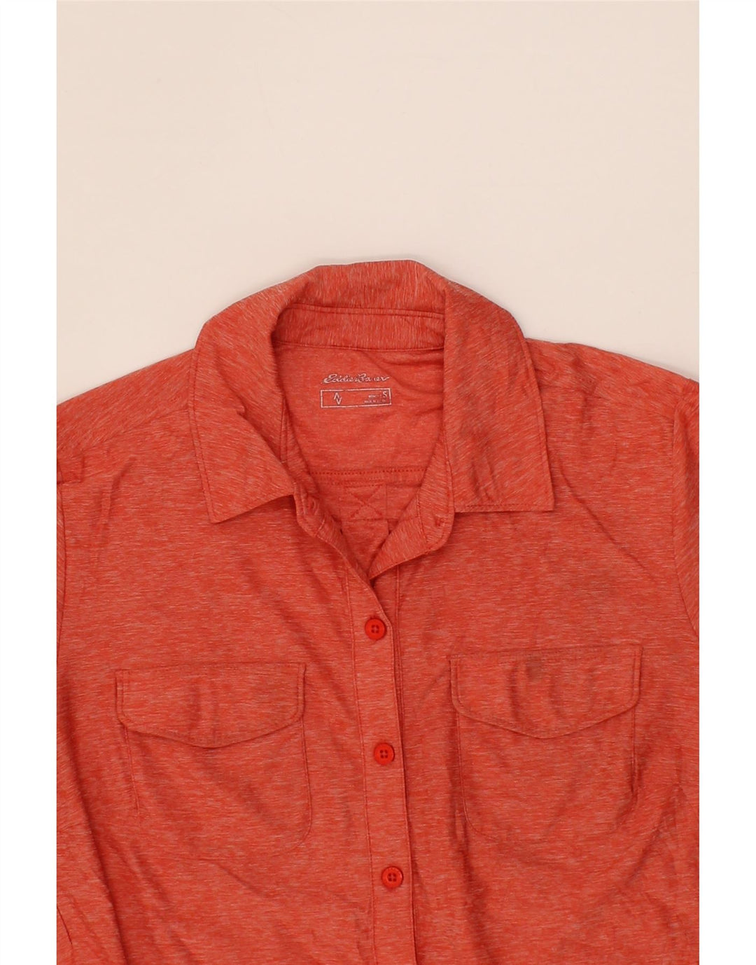 EDDIE BAUER Womens Shirt Blouse UK 10 Small Orange Flecked Polyester Vintage Eddie Bauer and Second-Hand Eddie Bauer from Messina Hembry 