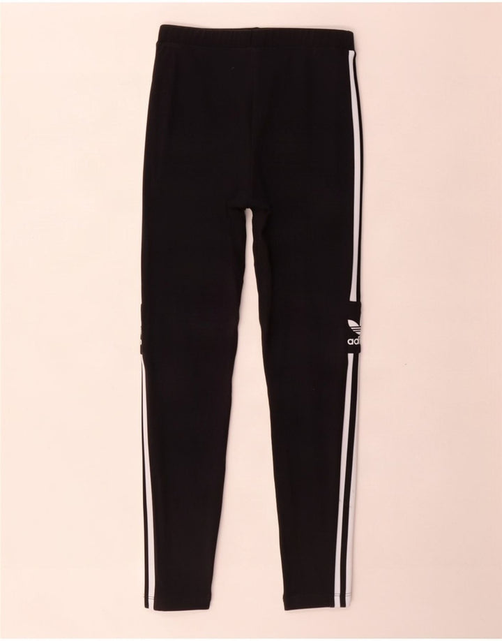 Leggings grafici da donna Adidas UK 12 cotone medio nero