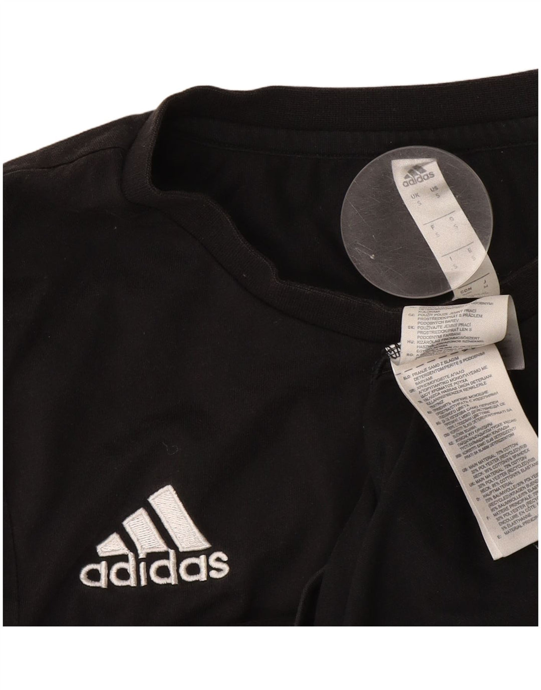 T-shirt Adidas Climalite da uomo piccola in cotone nero