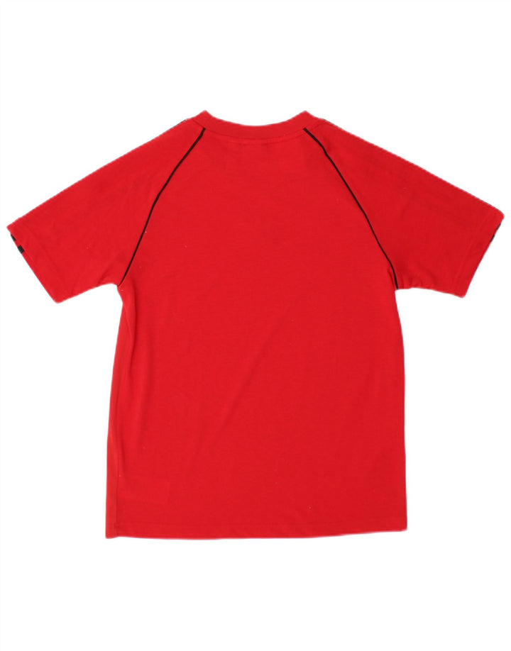 Maglietta Adidas da ragazzo, 11-12 anni, in poliestere color block rosso