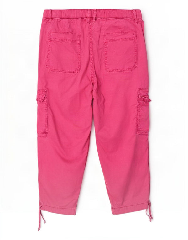 Pantaloni Cargo Capri da donna Marks & Spencer UK 12 Medium W30 L22 Rosa