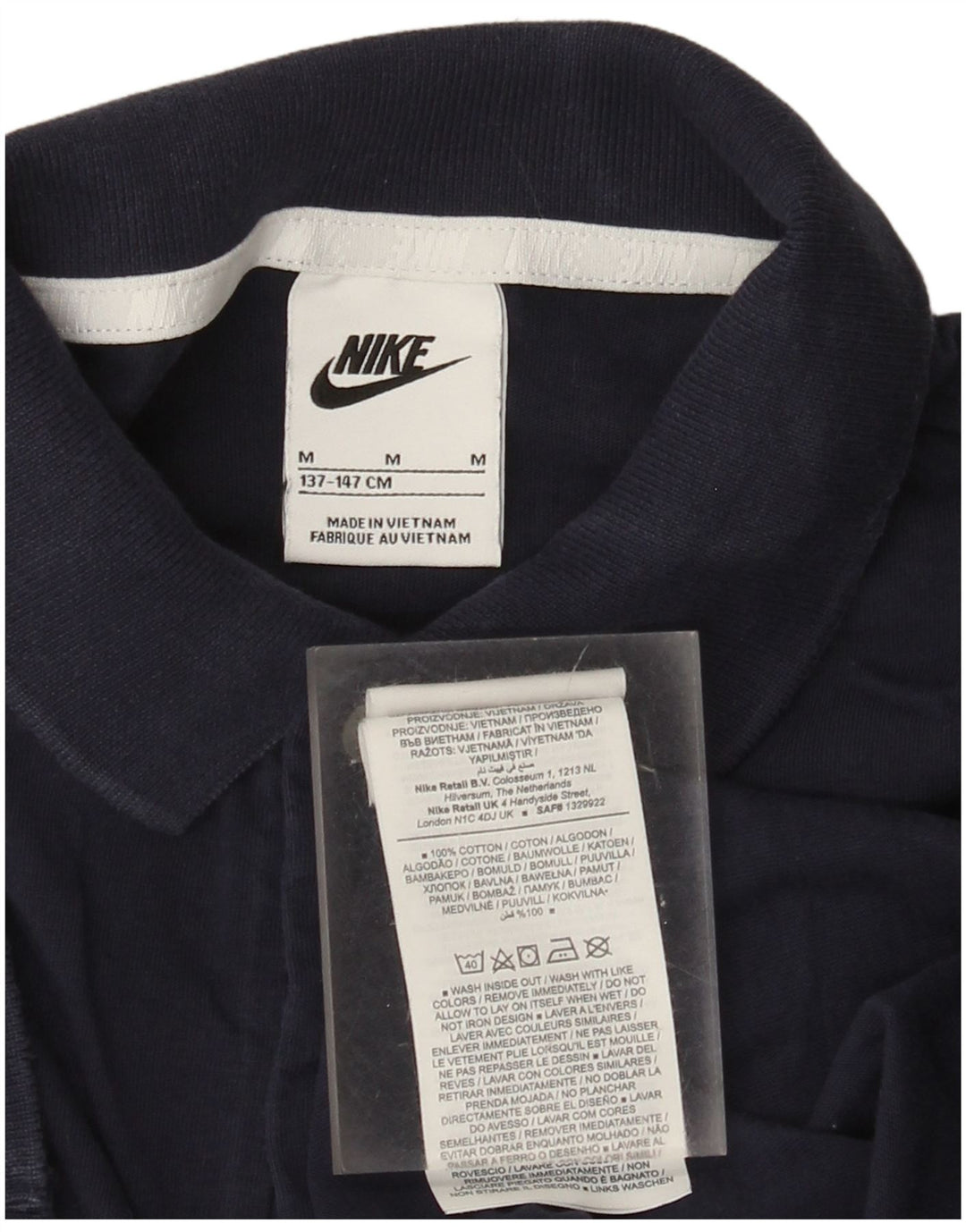 Polo Nike da bambino 10-11 anni in cotone blu navy medio