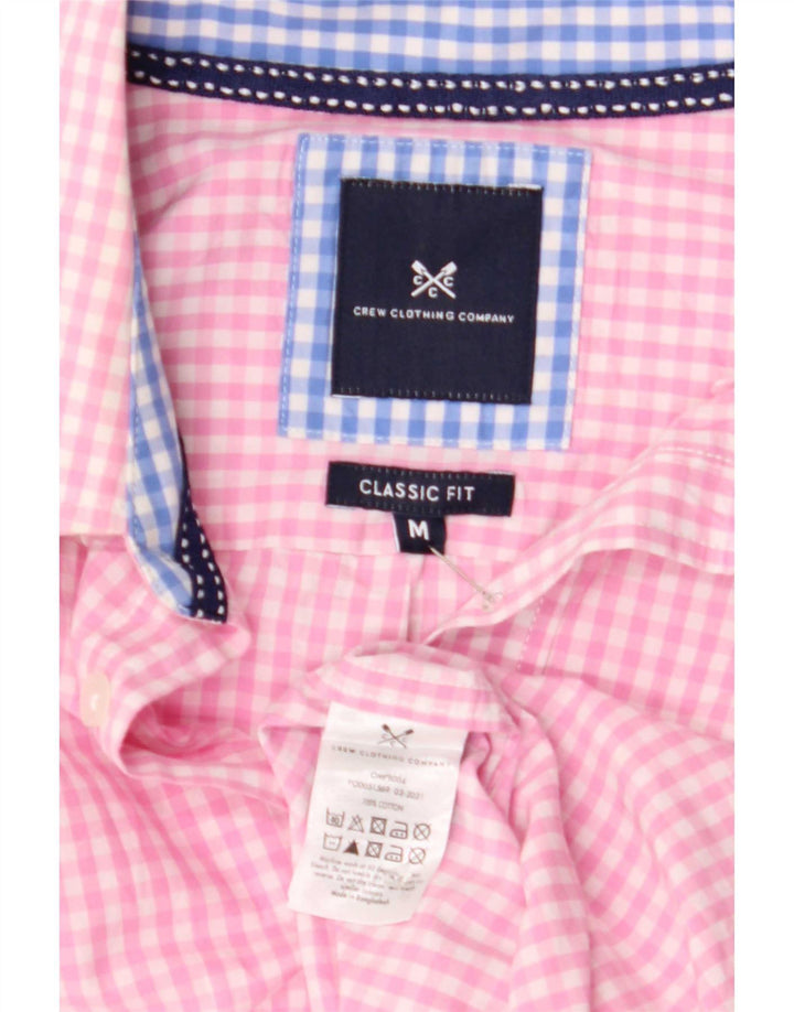 Crew Clothing Camicia da uomo dal taglio classico in cotone a quadretti rosa medio