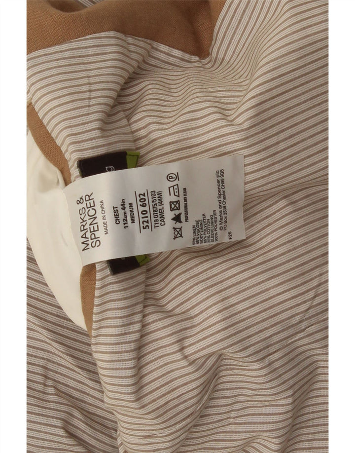 Giacca blazer a 2 bottoni da uomo Marks & Spencer UK 38 Lino beige medio