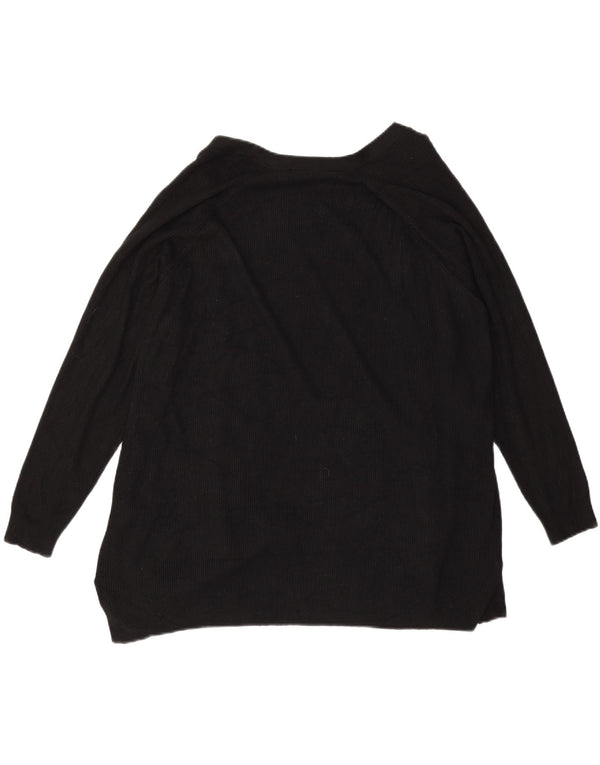 Maglione cardigan aperto da donna Marks & Spencer UK 18 XL viscosa nera