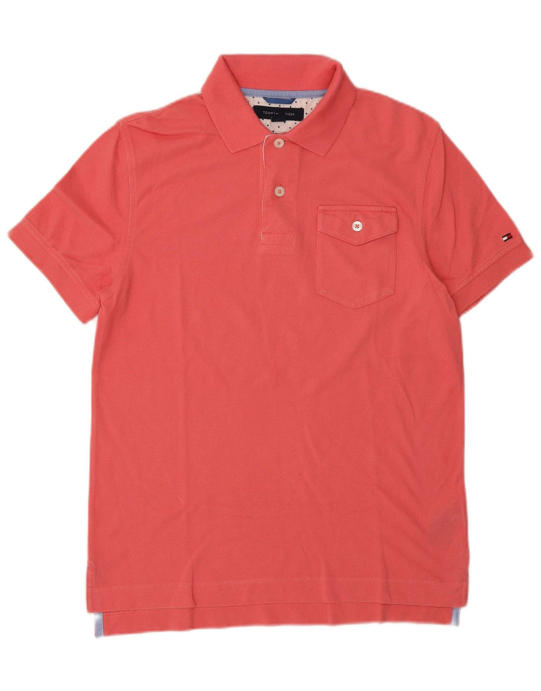 Polo da uomo Tommy Hilfiger piccola in cotone rosso