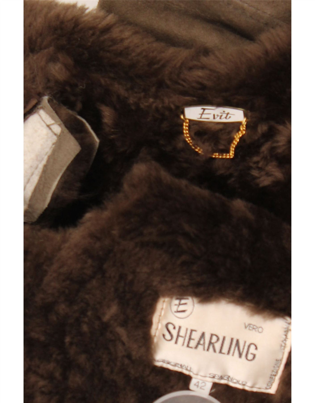 Cappotto in shearling vintage da donna IT 42 Shearling grigio medio