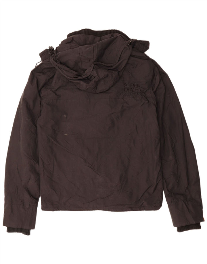 Giacca a vento con cappuccio da uomo SUPERDRY UK 38 poliestere nero medio