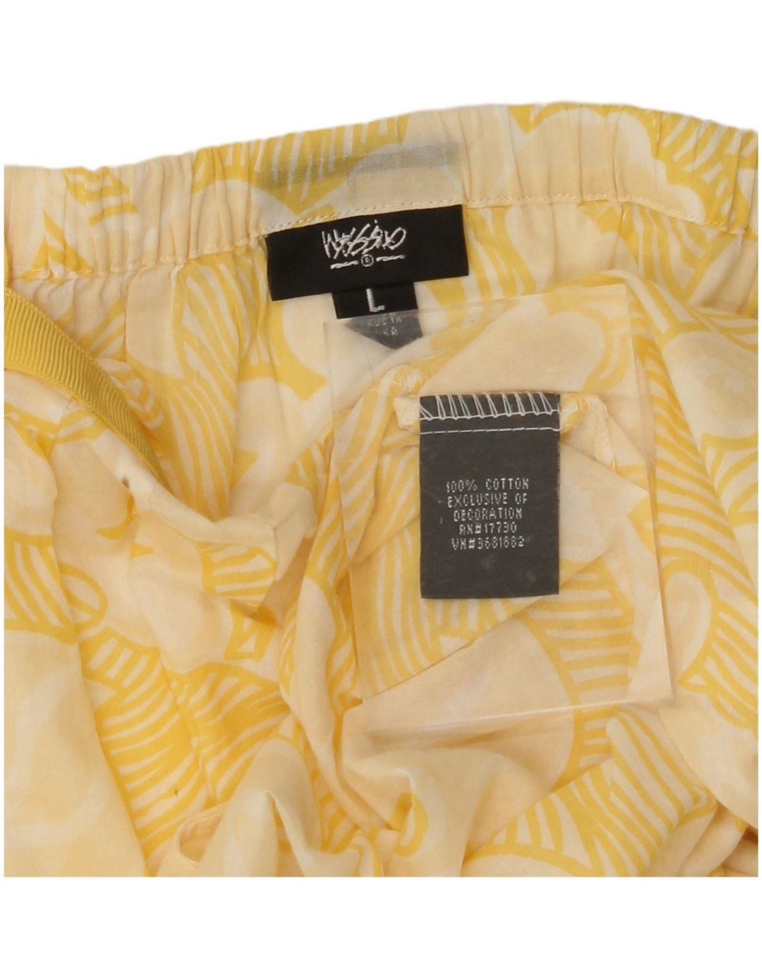 MOSSIMO Camicetta corta da donna Top UK 16 Grande cotone floreale giallo