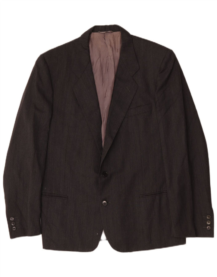 Giacca blazer da uomo a 2 bottoni Yves Saint Laurent IT 52 XL a righe grigie