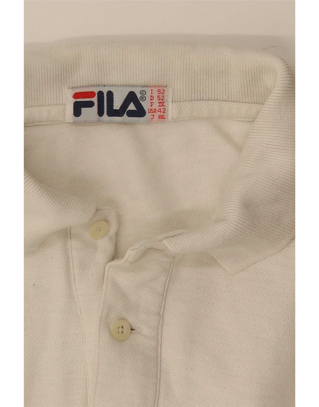 Polo da uomo a maniche lunghe Fila US 42 Large bianca