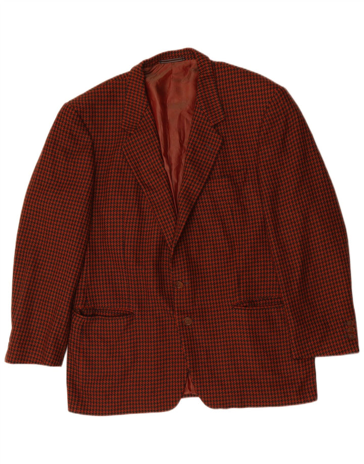 Giacca blazer da uomo a 2 bottoni Ermenegildo Zegna UK 42 XL pied de poule marrone