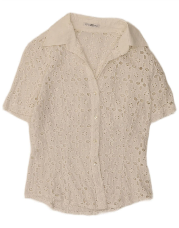 Camicia a maniche corte da donna Naracamicie UK 12 Medium White Floral